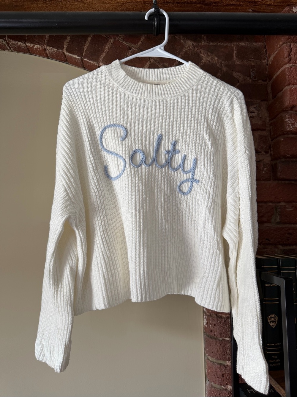 moon & madison Salty Cream Knit Pullover